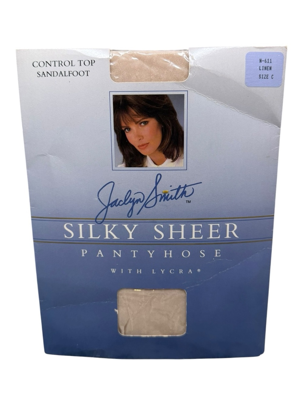 Vintage Jaclyn Smith Silky Sheer Control Top Pantyhose Size C Linen